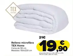 Carrefour TEX Home Relleno microfibra oferta