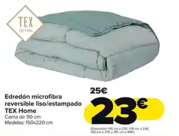 Carrefour TEX Home Edredón microfibra reversible liso/estampado oferta