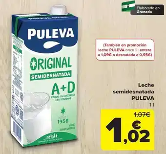 Carrefour Puleva - leche semidesnatada oferta