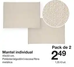 Zeeman Mantel individual 45x33 cm. oferta