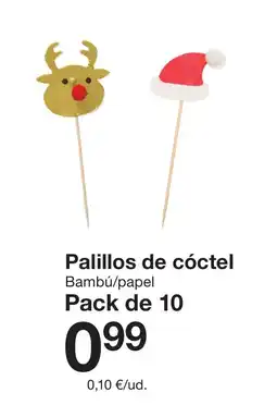 Zeeman Palillos de cóctel Bambú/papel oferta