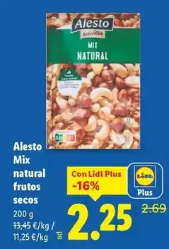 Lidl Alesto - mix natural frutos secos oferta