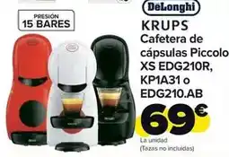 Carrefour Delonghi - krups cafetera de capsulas piccolo xs edg210r, kp1a31 o edg210.ab oferta