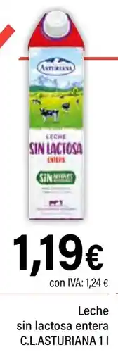 Cash Ifa ASTURIANA Leche sin lactosa entera C.L. oferta