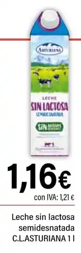 Cash Ifa ASTURIANA Leche sin lactosa semidesnatada C.L oferta