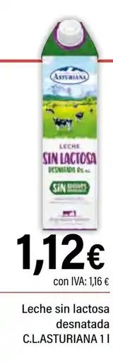 Cash Ifa ASTURIANA Leche sin lactosa desnatada C.L. oferta