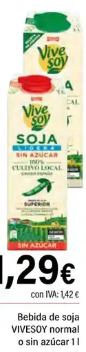 Cash Ifa VIVESOY Bebida de soja normal o sin azúcar oferta
