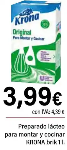 Cash Ifa KRONA Preparado lácteo para montar y cocinar oferta