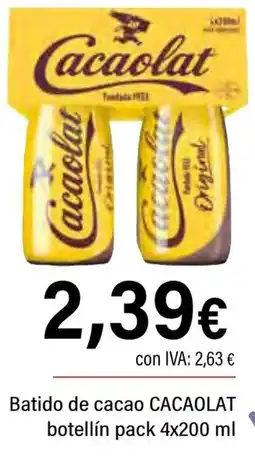 Cash Ifa CACAOLAT Batido de cacao botellín oferta