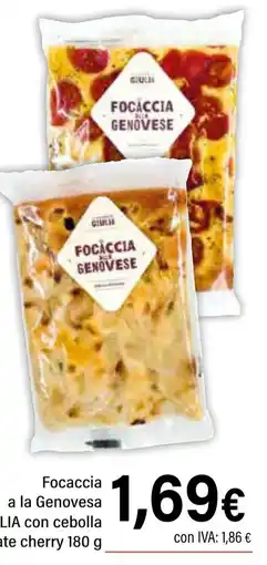 Cash Ifa GIULIA Focaccia a la Genovesa con cebolla o tomate cherry oferta