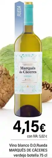 Cash Ifa MARQUÉS DE CÁCERES Vino blanco D.O.Rueda verdejo oferta
