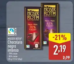 ALDI MOSER ROTH Chocolate negro intenso oferta