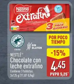 ALDI NESTLÉ Chocolate con leche extrafino oferta