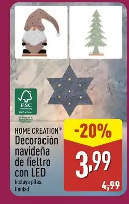ALDI HOME CREATION Decoración navideña de fieltro con LED oferta