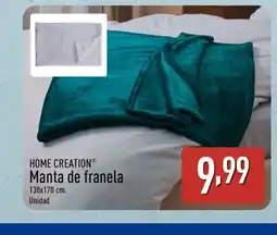 ALDI HOME CREATION Manta de franela oferta