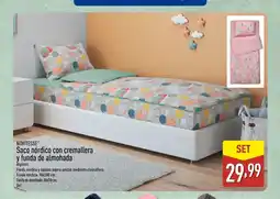 ALDI NOVITESSE Saco nórdico con cremallera y funda de almohada oferta