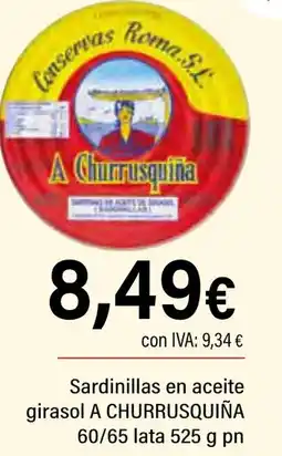 Cash Ifa A CHURRUSQUIÑA Sardinillas en aceite girasol 60/65 lata oferta