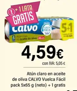 Cash Ifa CALVO Atún claro en aceite de oliva Vuelca Fácil oferta