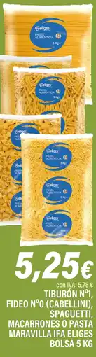 Cash Ifa IFA ELIGES Tiburón nº1, fideo n°o (cabellini), spaguetti, macarrones o pasta maravilla oferta