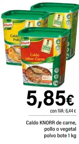 Cash Ifa KNORR Caldo de carne, pollo o vegetal polvo oferta