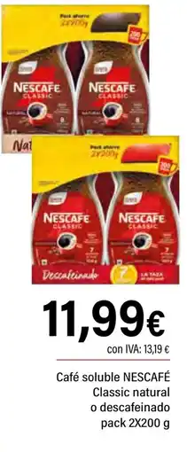 Cash Ifa NESCAFÉ Café soluble Classic natural o descafeinado oferta