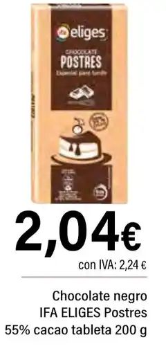 Cash Ifa IFA ELIGES Chocolate negro Postres 55% cacao tableta oferta