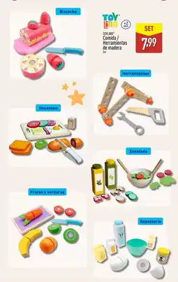 ALDI Toylino - comida / herramientas de madera oferta