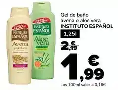 Supeco Instituto español - gel de bano avena o aloe vera oferta