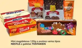 Supeco Nestlé - mini magdalenas 130g o postres varios tipos o galletas tostakids oferta