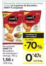 Caprabo Snatt's - bocaditos de tomàquet i orenga oferta