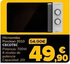 Supeco Cecotec - microondas porclean 3010 oferta