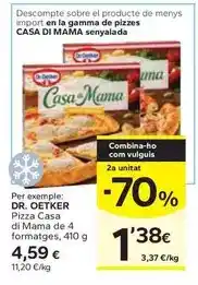 Caprabo Dr oetker - pizza casa di mama de 4 formatges oferta