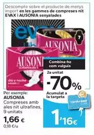 Caprabo Ausonia - compreses amb ales nit ultrafines oferta
