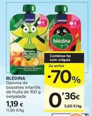 Caprabo Blédina - gamma de bossetes infantils de fruita oferta