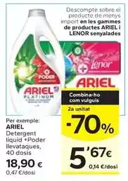 Caprabo Ariel - detergent liquid +poder llevataques oferta