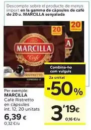 Caprabo Marcilla - cafè ristretto en càpsules int oferta