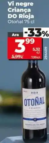 Dia Otoñal - vino tinto crianza d.o. rioja oferta