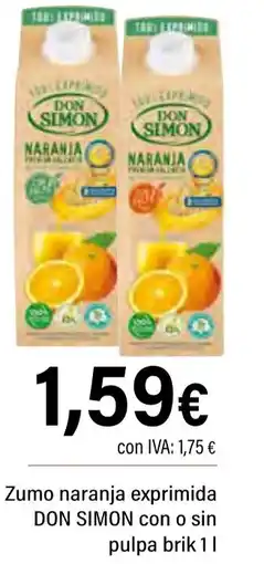 Cash Ifa DON SIMON Zumo naranja exprimida con o sin pulpa oferta