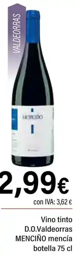Cash Ifa MENCIÑO Vino tinto D.O.Valdeorras mencía oferta