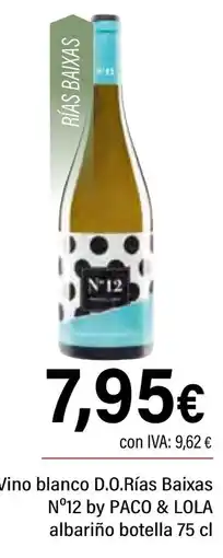 Cash Ifa PACO & LOLA Vino blanco D.O.Rías Baixas N°12 by albariño oferta