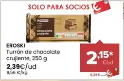 Autoservicios Familia Eroski - turron de chocolate crujiente oferta