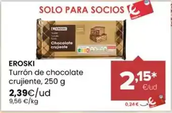 Eroski - turron de chocolate crujiente