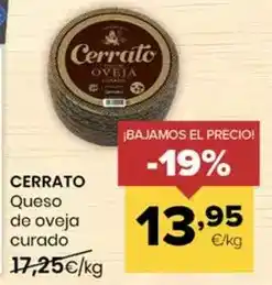 Autoservicios Familia Cerrato - queso de oveja curado oferta