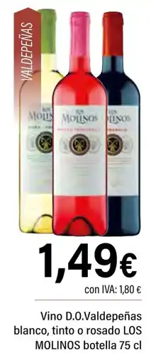 Cash Ifa LOS MOLINOS Vino D.O.Valdepeñas blanco, tinto o rosado oferta