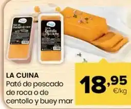 Autoservicios Familia La cuina - paté de pescado de roca o de centollo y buey mar oferta
