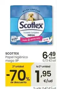 Eroski Scottex - papel higiénico mega 9p oferta