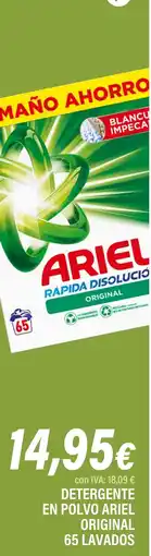 Cash Ifa ARIEL Detergente en polvo original 65 lavados oferta