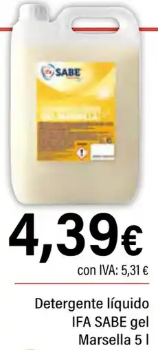 Cash Ifa IFA SABE Detergente líquido gel Marsella oferta
