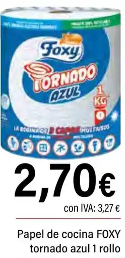 Cash Ifa FOXY Papel de cocina tornado azul 1 rollo oferta