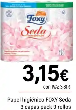 Cash Ifa FOXY Papel higiénico Seda 3 capas pack 9 rollos oferta
